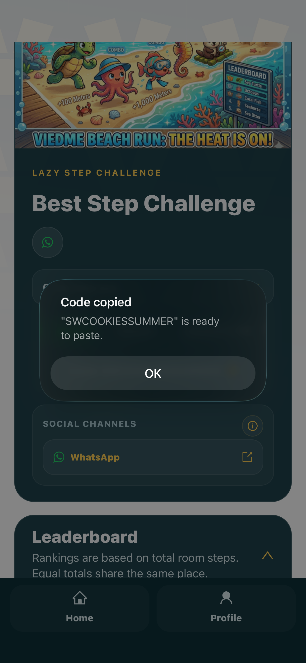 ViedME room code ready to share