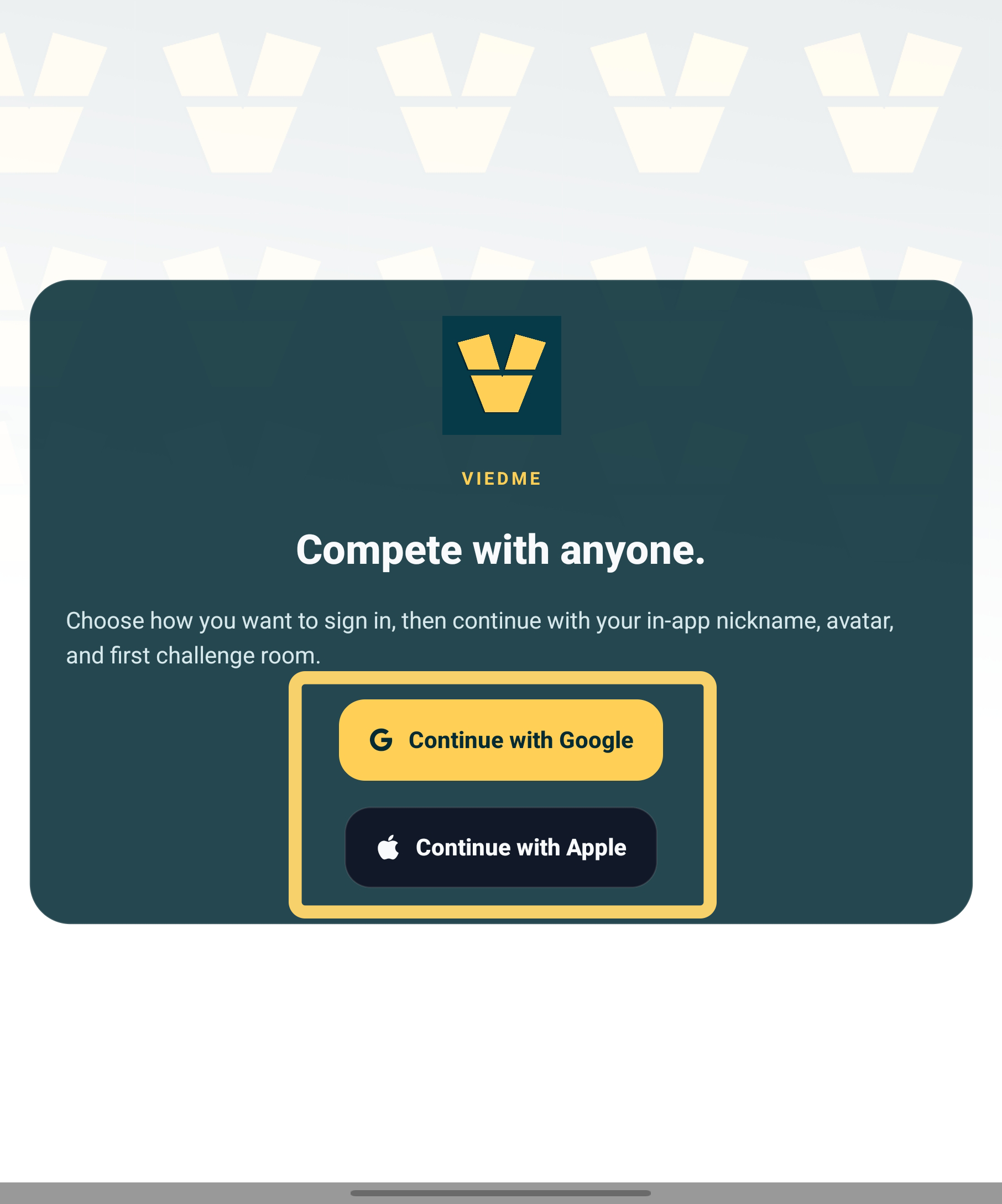 Create a ViedME account