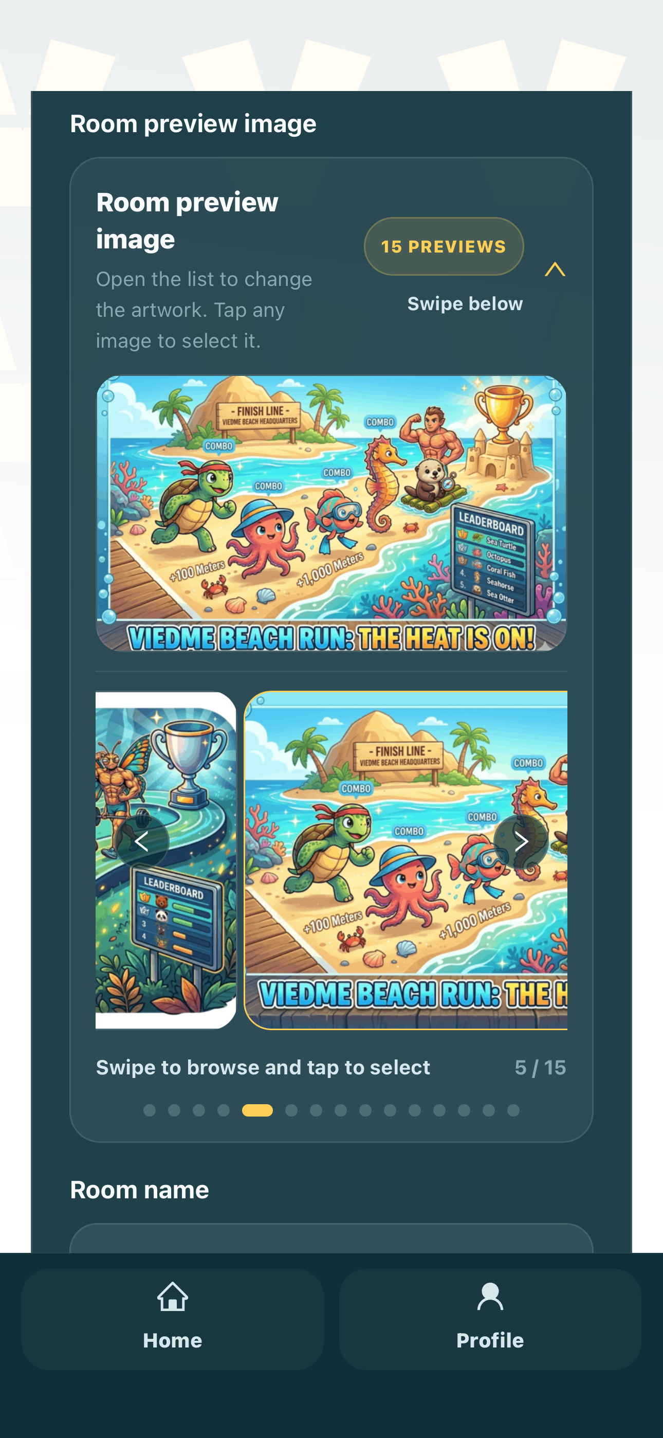 ViedME room preview image slider