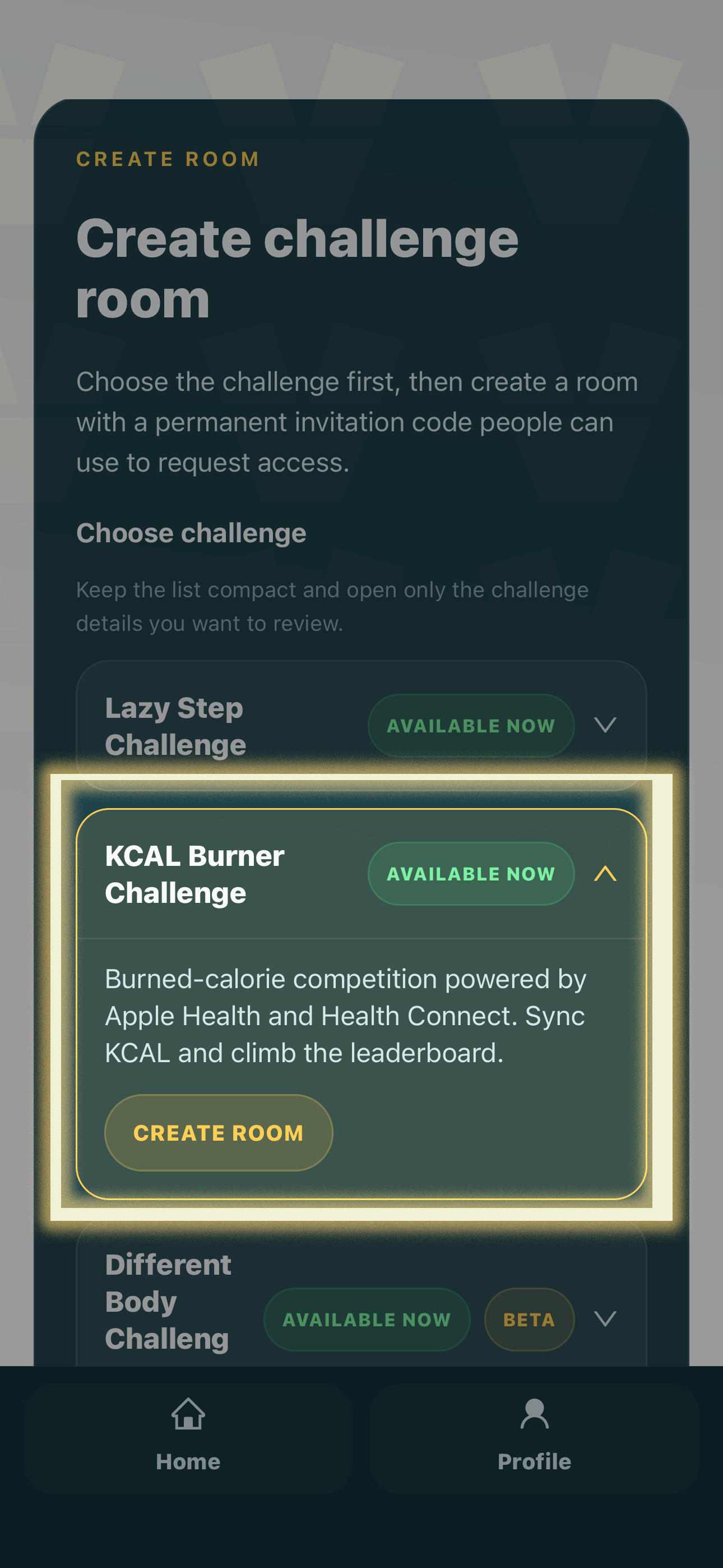 Create the Sweat Zone room