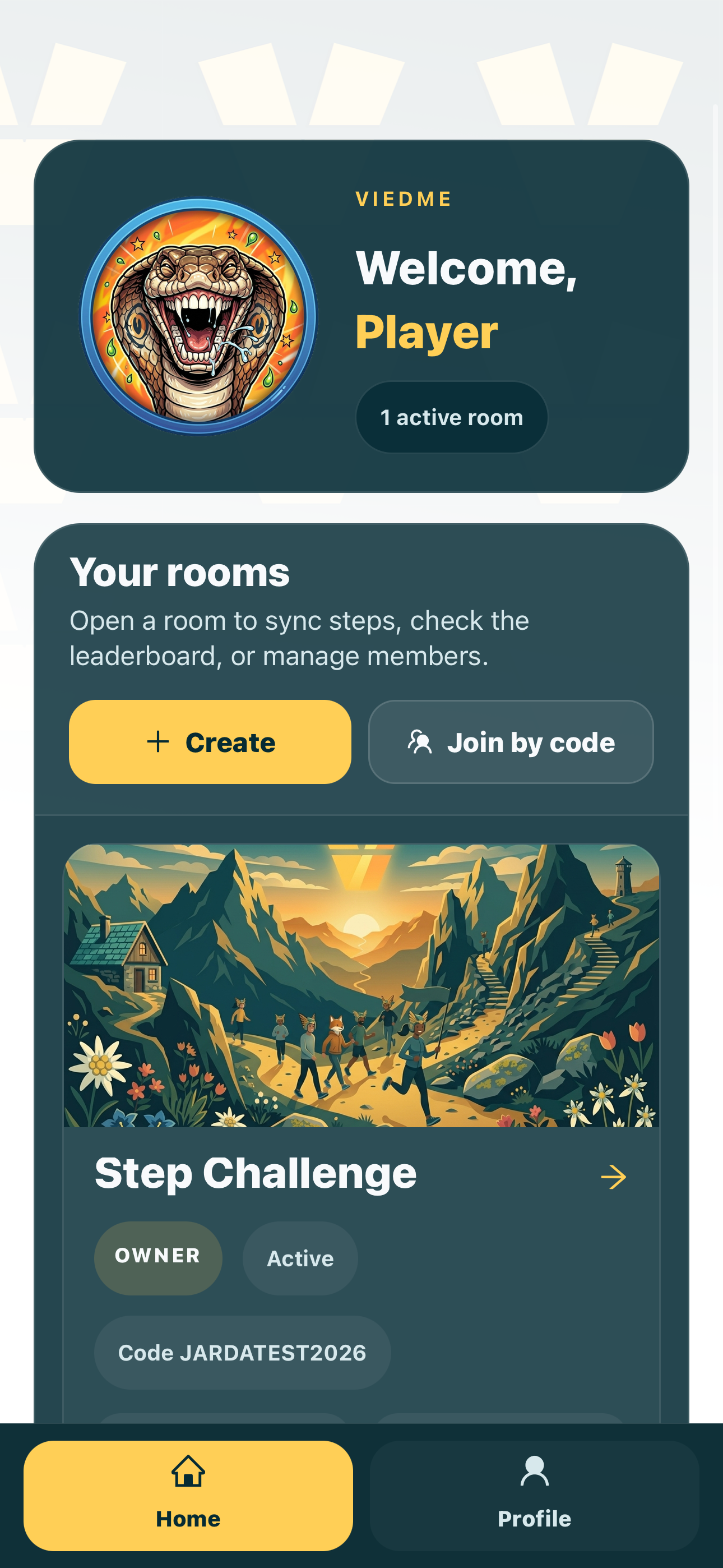 ViedME room and leaderboard preview