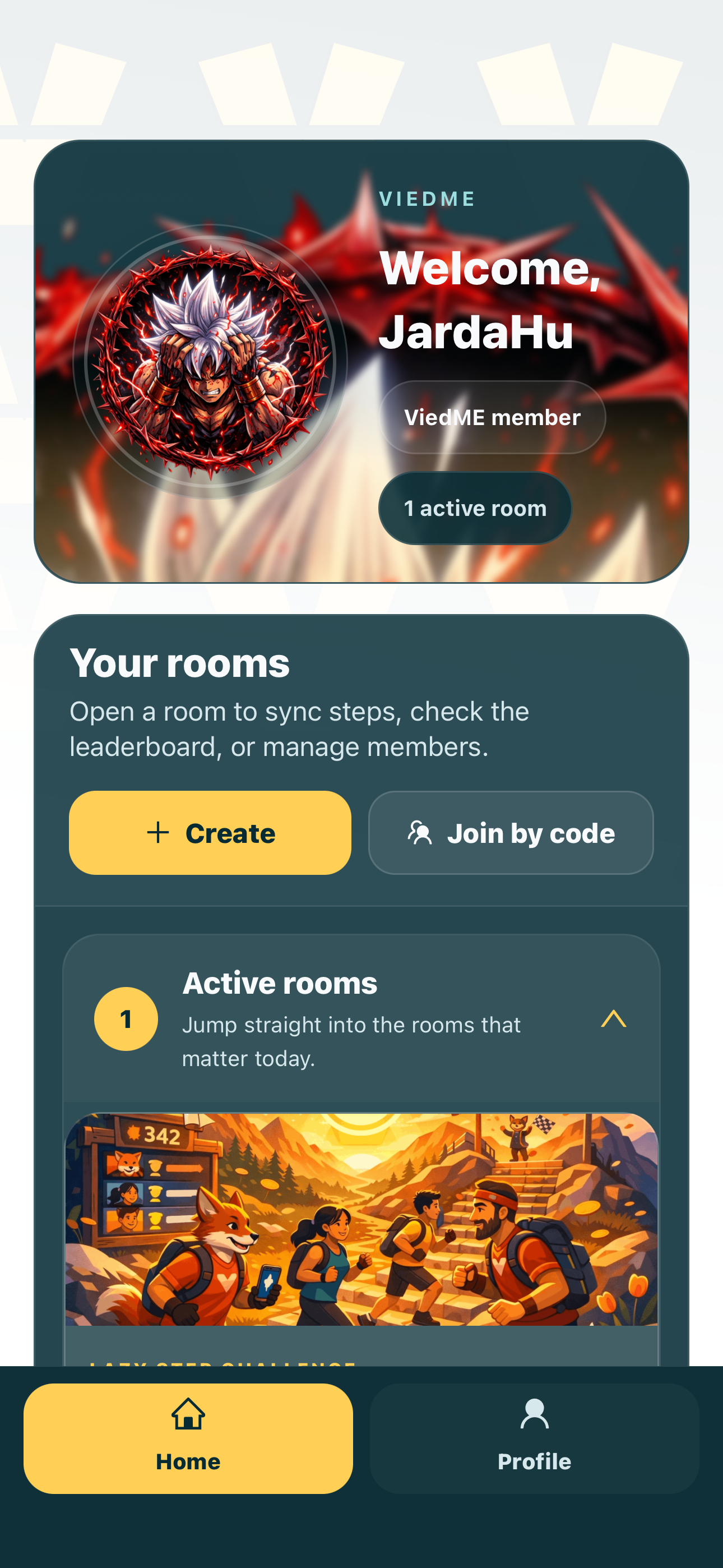 ViedME home screen preview